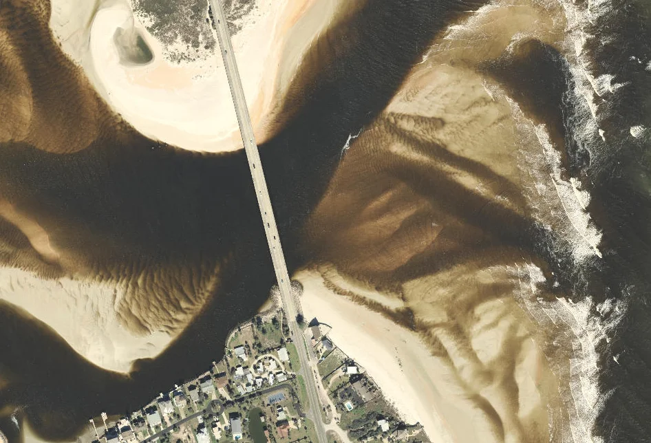 aerial matanzas inlet fishing bridge